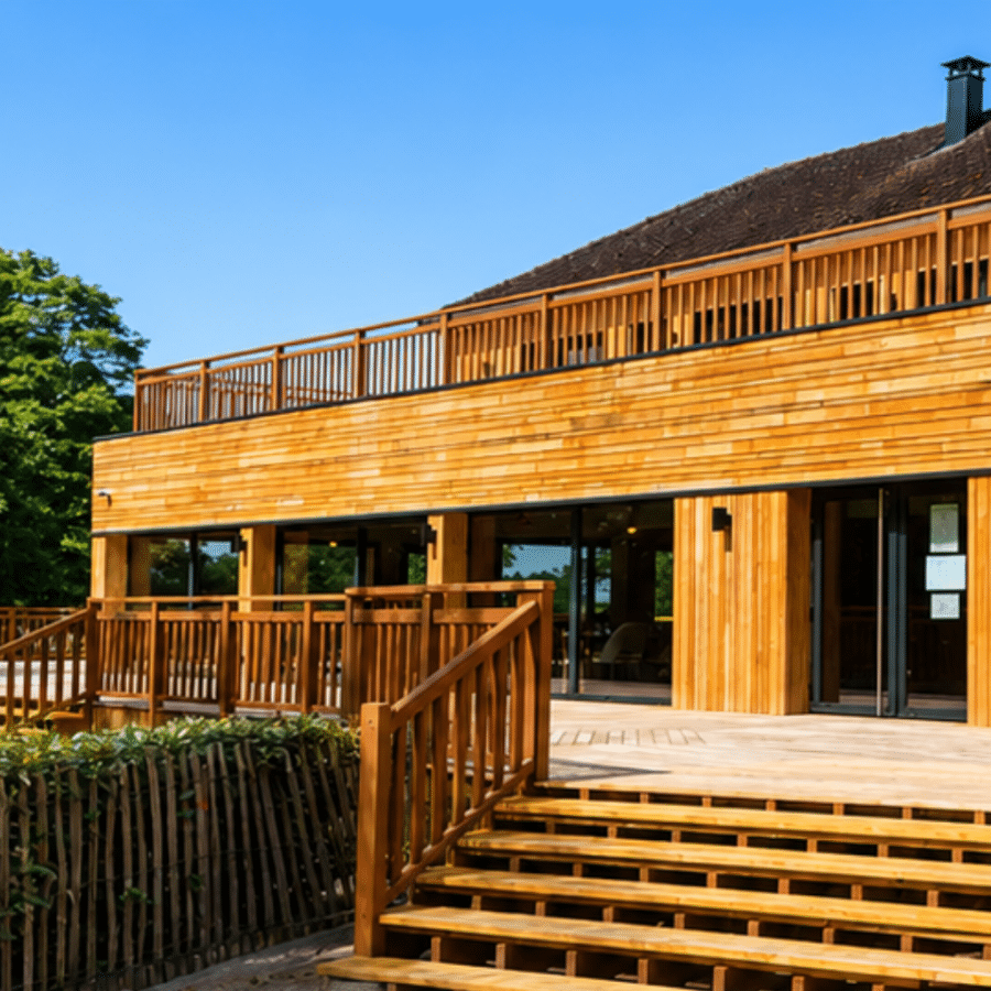 Réalisation d&rsquo;un escalier extérieur en bois sur un site touristique dans la Somme