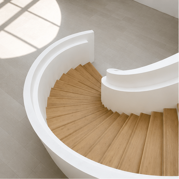 Escalier colimaçon en bois massif contemporain sur mesure — SIMMAD